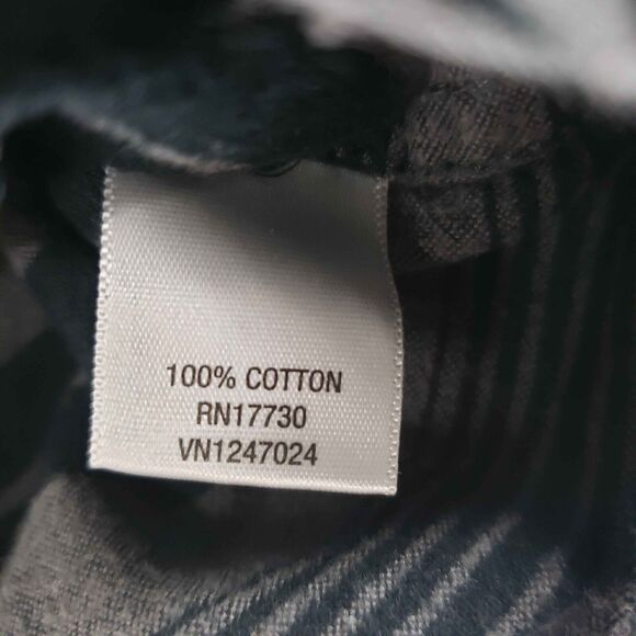 Converse One Star Chamois Shirt Mens Medium Black Grey Striped Streetwear - Picture 6 of 6